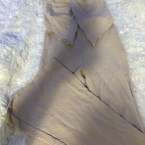 Tan Ribbed Knit Pants